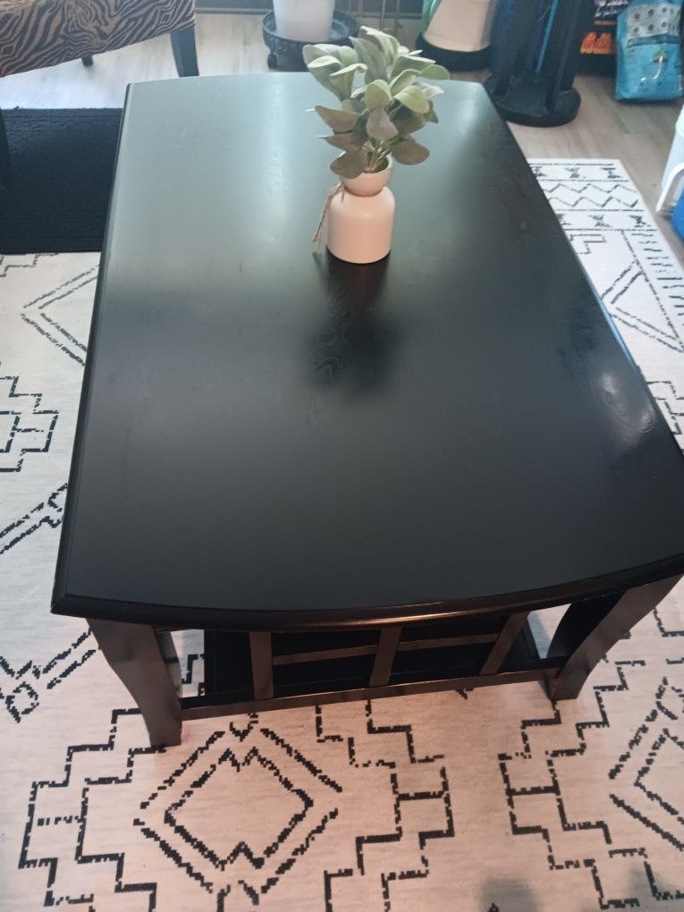 Black Wood Coffee Table ..
