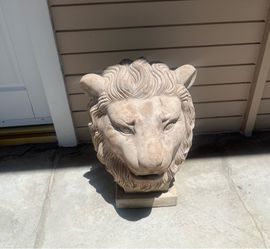 Vintage Lion Head Sculpture