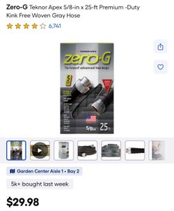 Zero-G Teknor Apex 5/8-in x 25-ft Premium-Duty Kink Free Woven Gray Hose