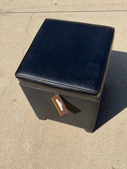 Black square storage ottoman