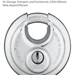 ABUS 26/90 Diskus Solid Body Storage Padlock with 2 Keys
