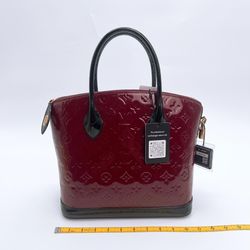 Louis Vuitton Dark Red Griotte Monogram Vernis Leather Lockit PM