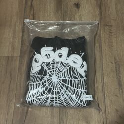Sp5der Hoodie Black And White Men’s Medium100% Cotton 