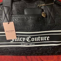 Brand new authentic Juicy Couture Black Embossed Women's Bag NWT