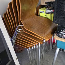 Set of 10 Modern Wooden Chairs