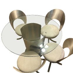 Glass Dining Table  + 3 Chairs