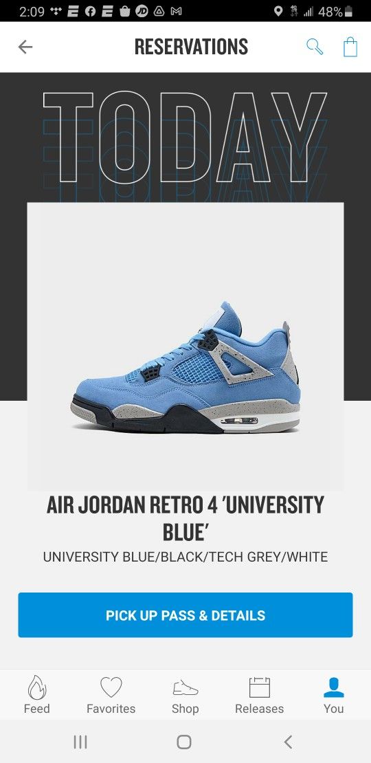 Jordan 4 University Blue SZ.9