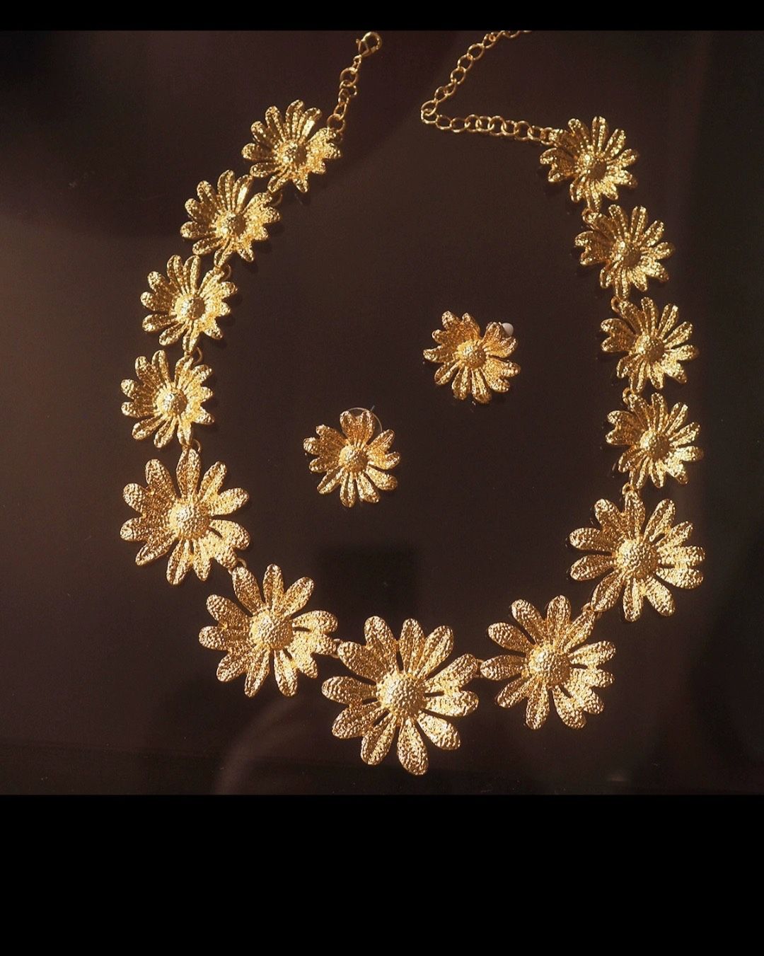 Vintage Copper With 18k Gold Plated Set Including Necklace And Earrings