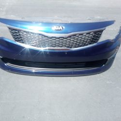 2016-2018 Kia Optima Complete Front Bumper With Grills And Fog Lights Accessories For Emblem And Inner Fillers With Accessories Oem.