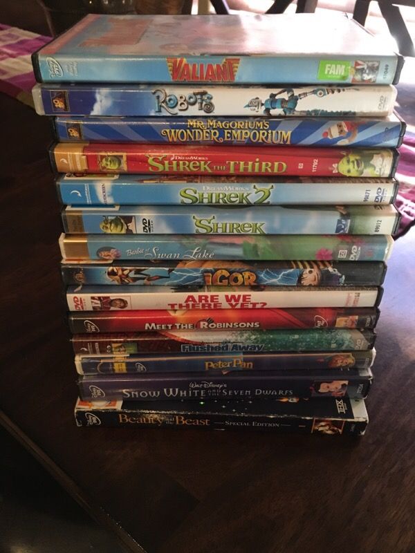 Kids DVDs. Popular DVD movies-Disney, Pixar- all near new condition