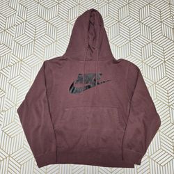 Reflex Nike burgundy hoodie with black swoosh Size L Streetwear