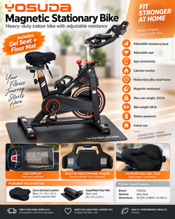 Yosuda Stationary Bike + Gel Seat + Mat For Sale