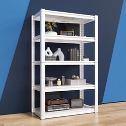White Metal Shelving Unit