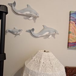 Bottle Nose Dolphin Vintage 1996 Ceramic Wall Mounts