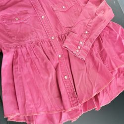 Cotton we the free people Dylan babydoll chambray button up shirt medium pink
