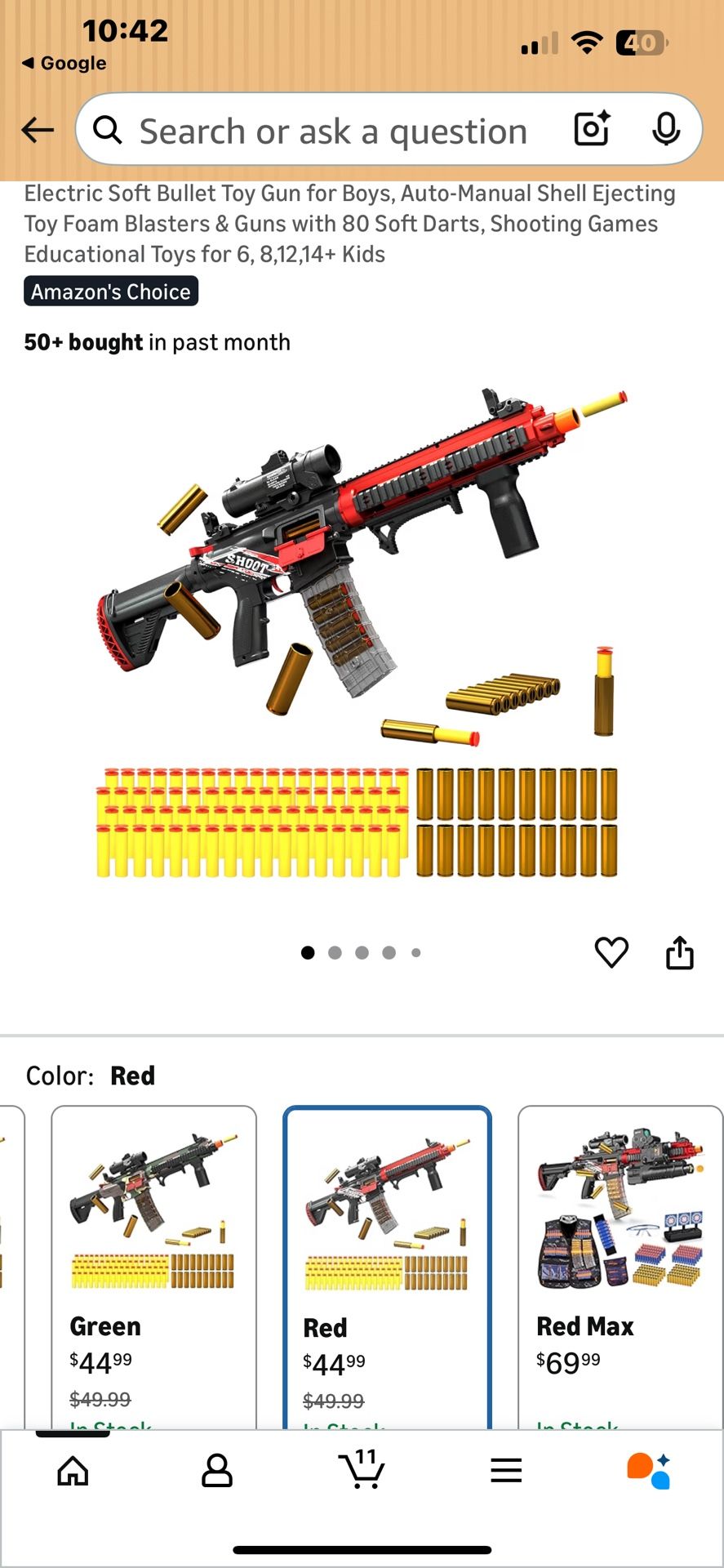 Electric Soft Bullet Toy Gun, Auto-Manual Shell Ejecting Toy Foam Blasters & Guns with 80 Soft Darts, Shooting Games Educational Toys for 6,