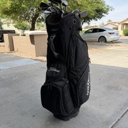 Titleist Golf Bag And Warrior Clubs