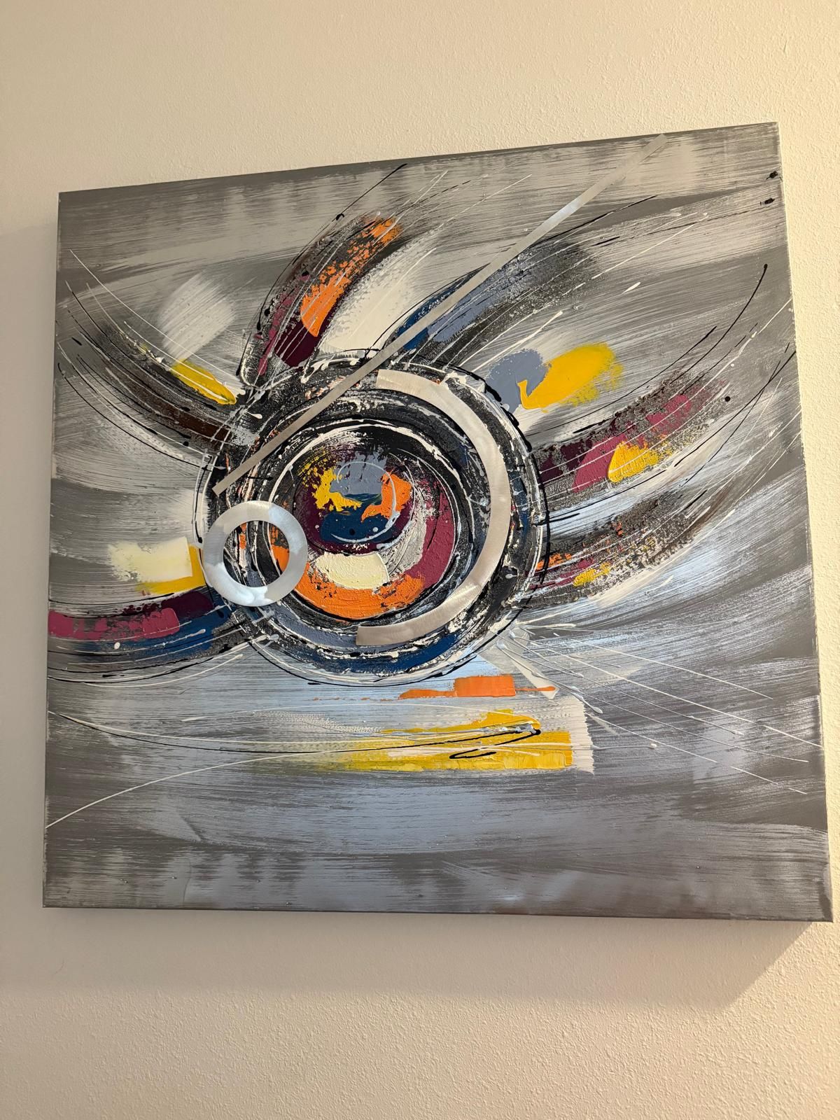 Abstract Canvas Wall Art – Modern Metallic Accents