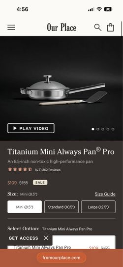 Pots and pans Our place brand  Titanium non stick non toxic always pan pro  8.5  inch pan and top Like new  used once  In great condition see pictures