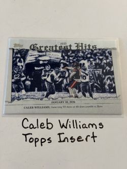 Caleb Williams Chicago Bears QB Topps Short Print Insert Card.