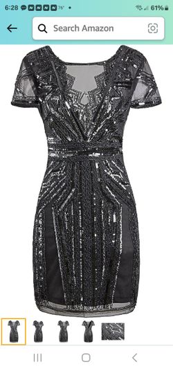 VIJIV 1920s Short Prom Dresses V Neck Inspired Sequins Cocktail Flapper Dress