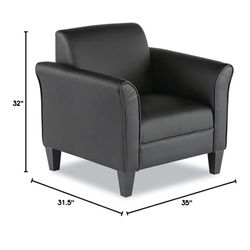 Black Leather Lounge Chair 
