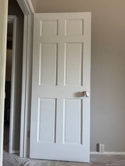 $18/ each Five White Solid Wood 6-Panel Interior Door