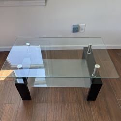 Glass coffee table