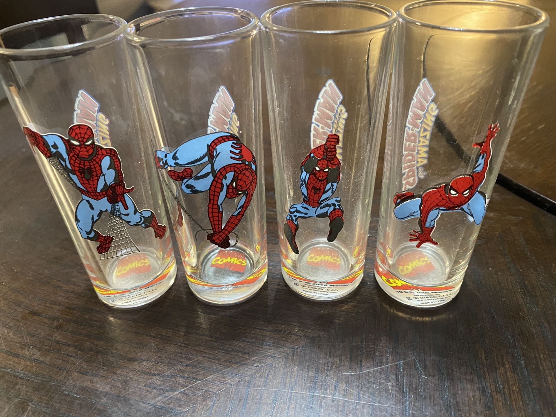Vintage Amazing Spider-Man Tall shot glasses.