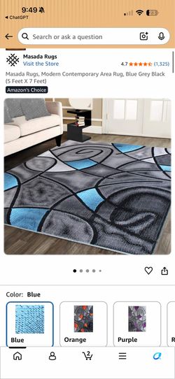 5 x 7 modern blue accent rug