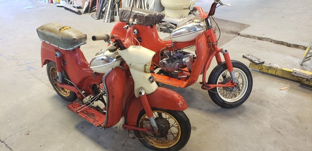 Pair Of Styer Puch Damlier SEARS ALLSTATE 60cc Scooters