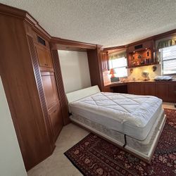 Custom Murphy Bed with Lighting, Storage Cabinets, Shelfs, Desk and Home Office Organization System
