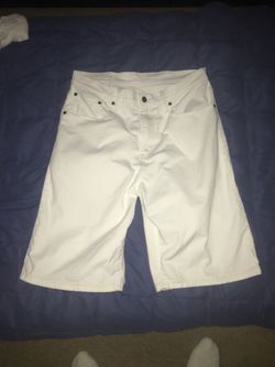 White Levi shorts