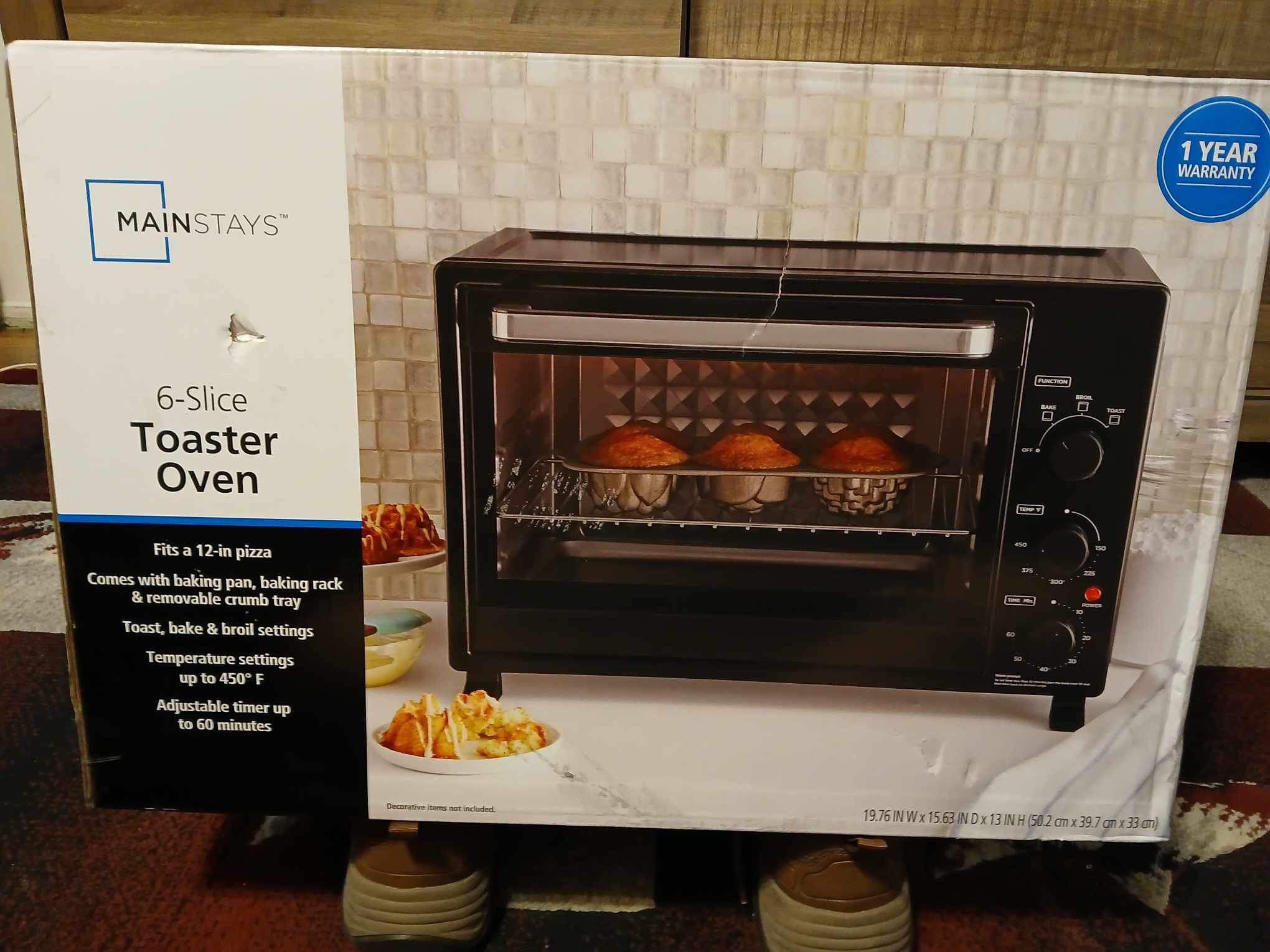New Mainstays Toaster Oven 