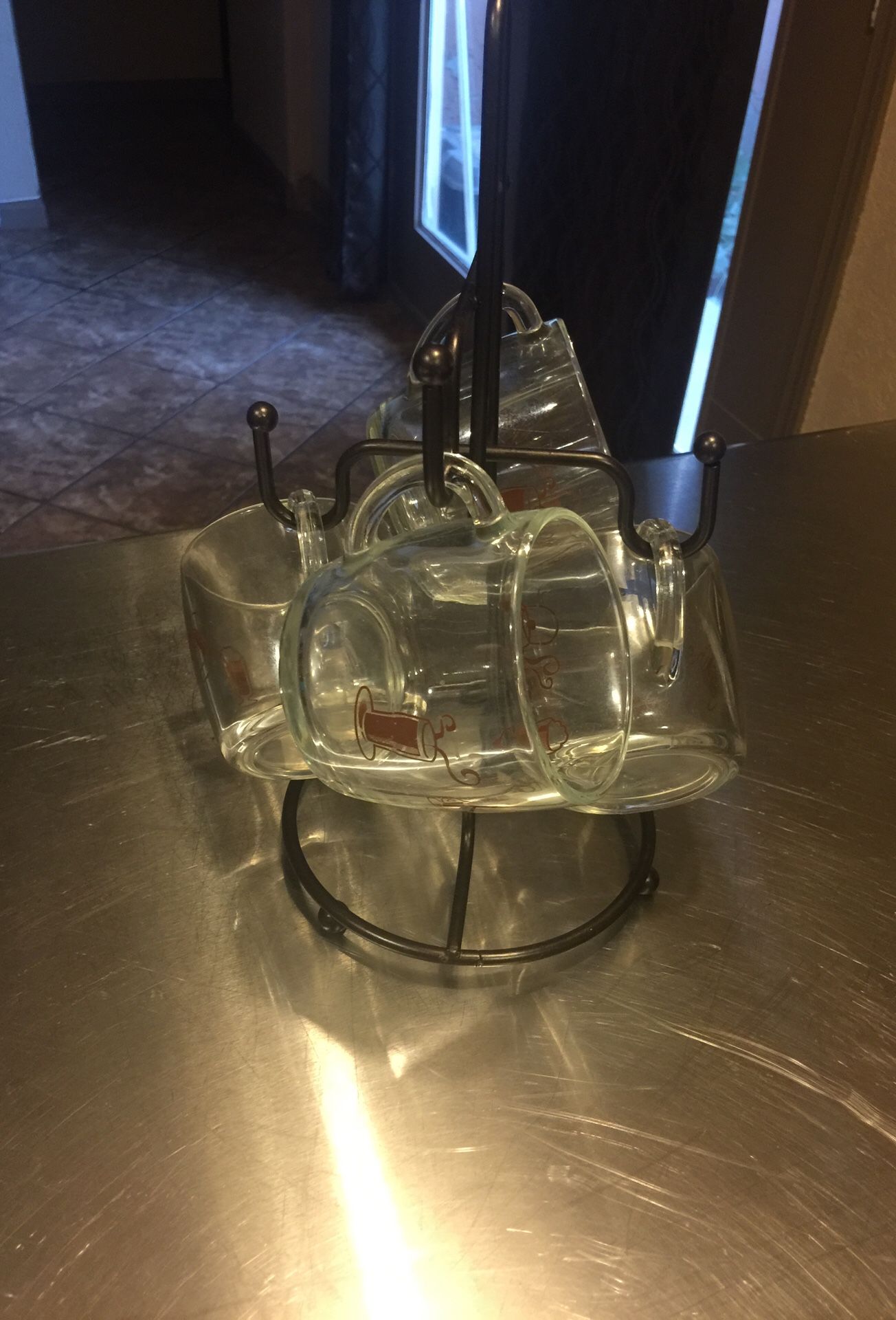 Set of 4 coffee glass cups.