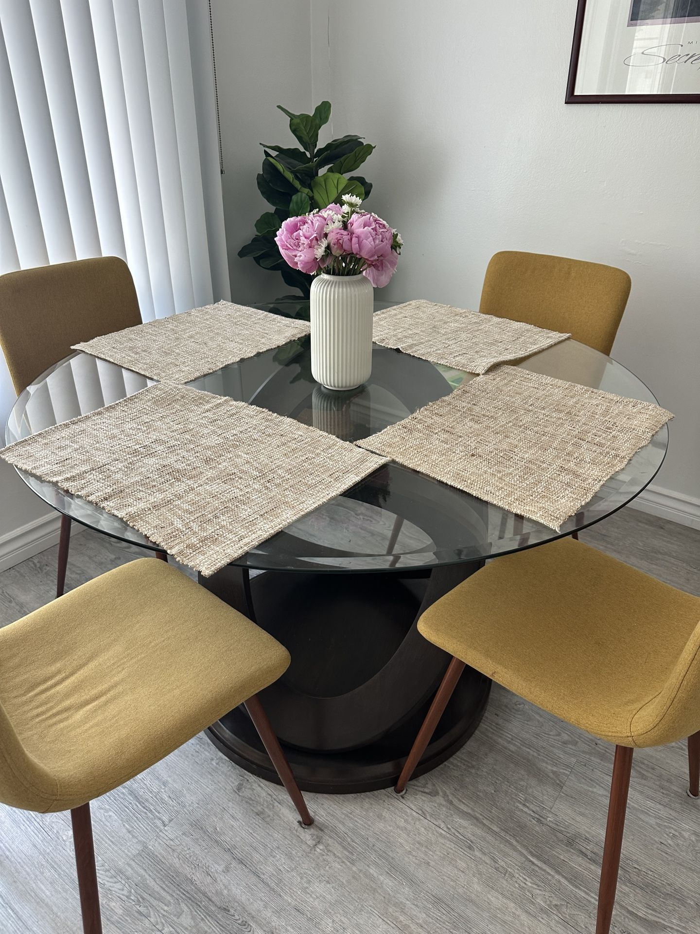 Glass Dining Table With Chairs For Sale