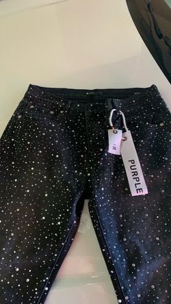 Purple Brand Black Crystal Studded Jeans Size 36