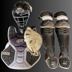 Full Rawlings Catcher Gear Set WITH glove