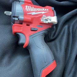 Milwaukee M12 FUEL 12V Lithium-Ion Brushless Cordless Stubby 3/8 in. Impact Wrench (Tool-Only)