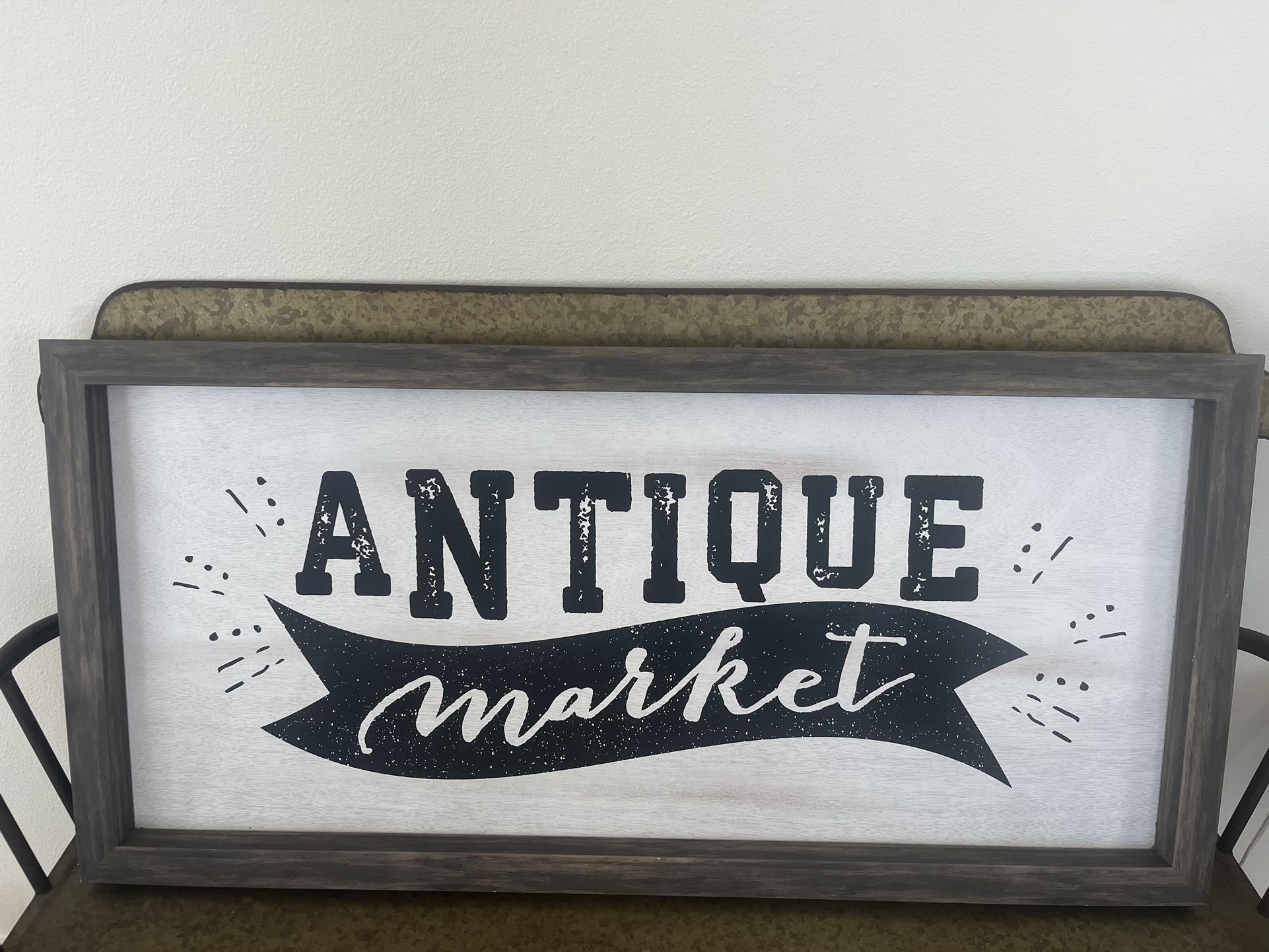 Huge Wood Antique Market Wall Sign $25