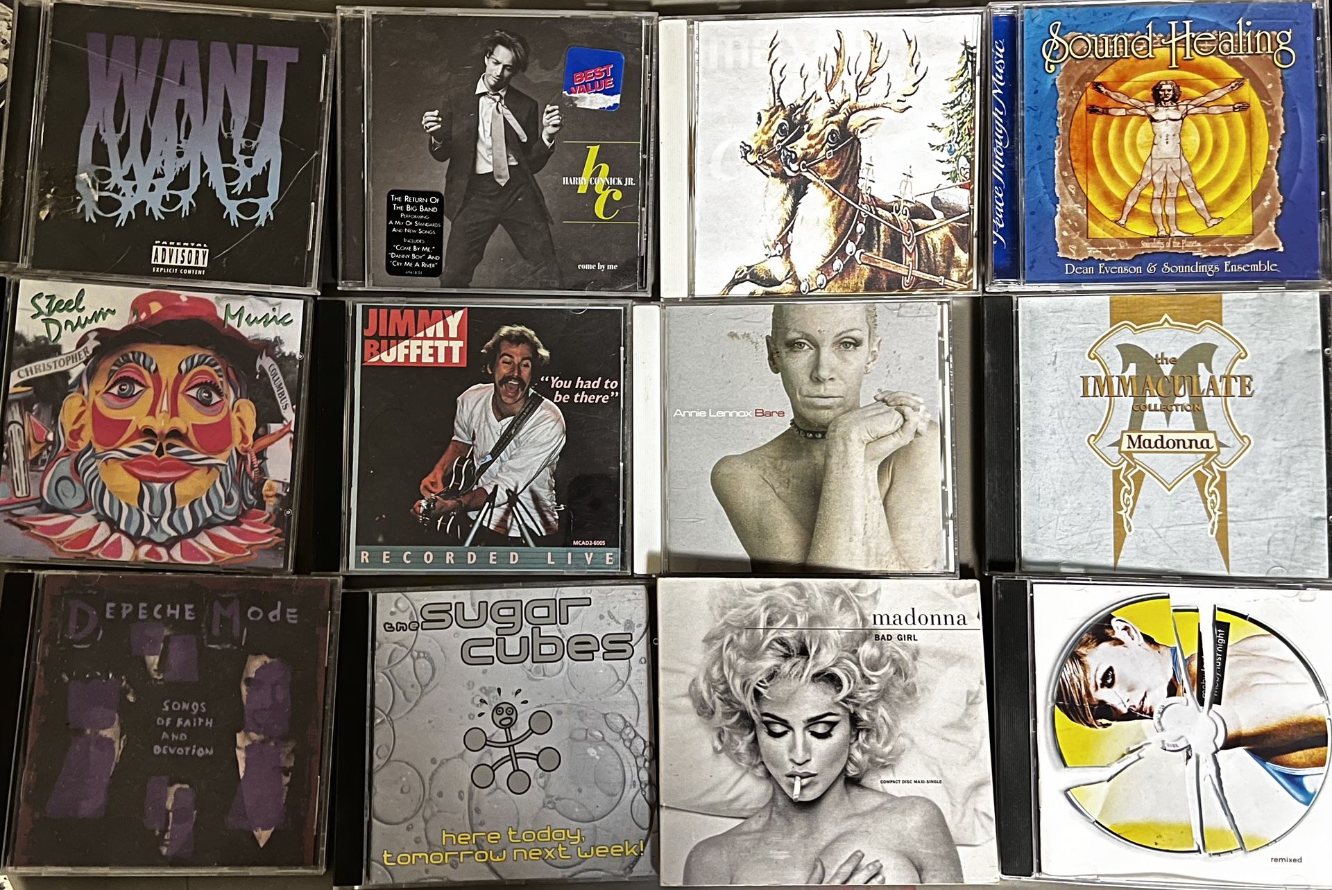 CD LOT OF 50, MULTIPLE ARTIST INCLUDING MADONNA, GO GOS, HOOTERS, DEPECHE MODE ETC.