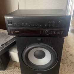 Sony Subwoofer + Pioneer Audio Receiver 