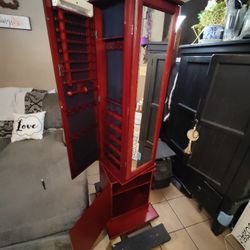 Spinning Mirrored Jewelry Box/armoire 