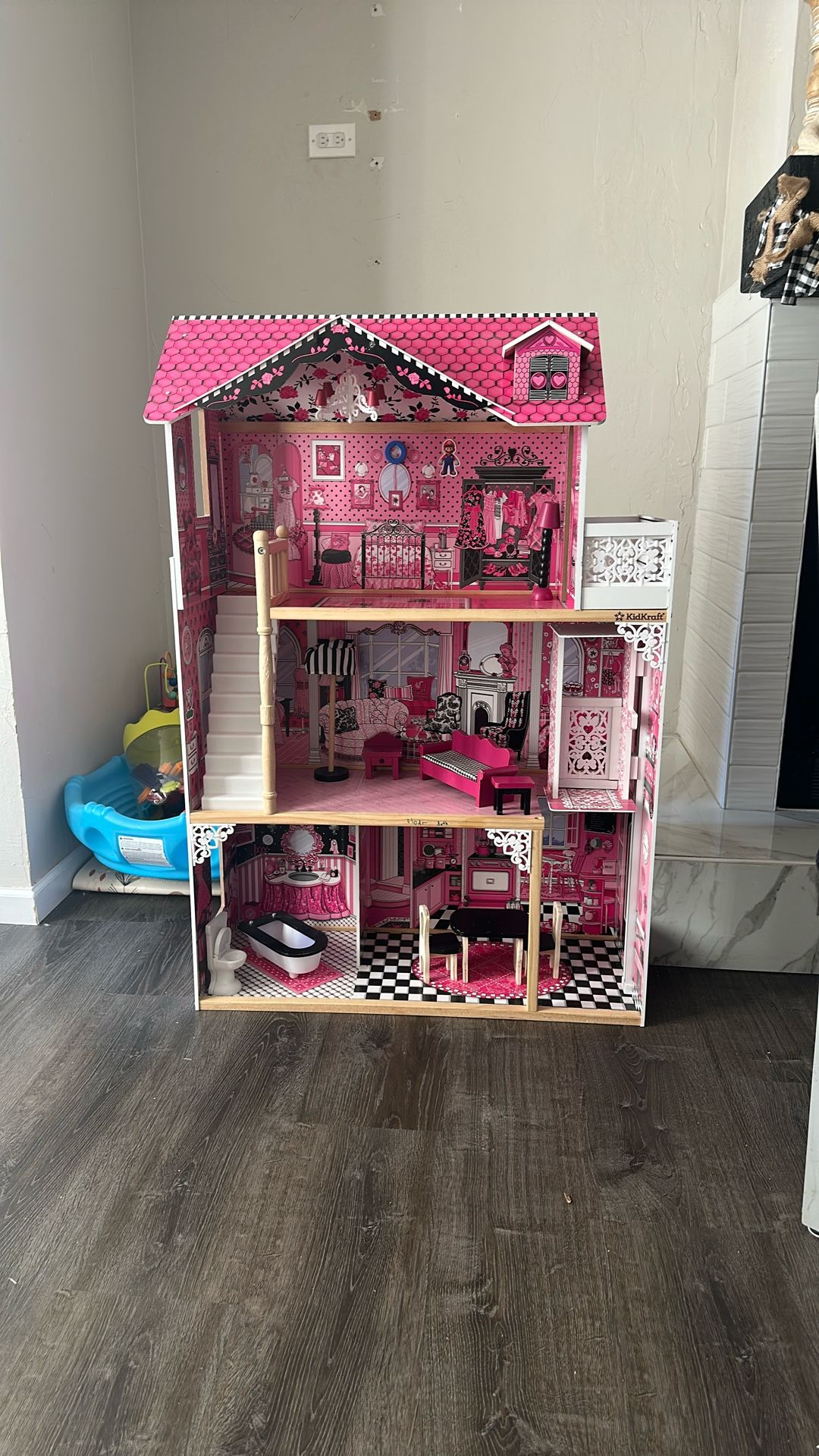 Amelia Wooden Dollhouse with Elevator