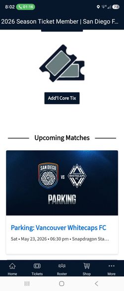 Sdfc vs Vancouver vip parking thrive lot