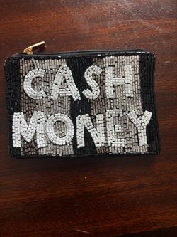 Cash Money Beaded Zip Coin Purse