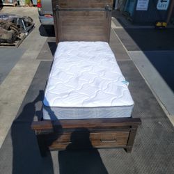 Twin Bed Frame And Twin Mattress 