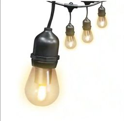 Hampton Bay 12-Light 24 ft. Indoor/Outdoor Plug-In LED S14 Flame Effect String Light Set