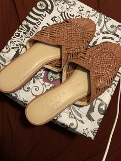 Weeded Brown Slip Ons