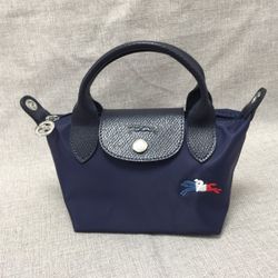 LongChamp Le Pliage Tres Paris Navy Mini pouch with Shoulder Strap